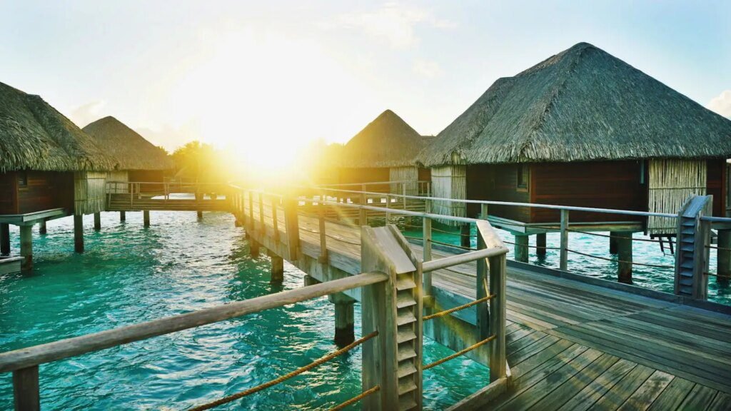 Unusual Vacation Ideas 1 brown wooden dock between houses